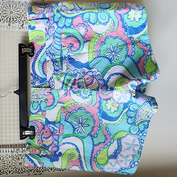 Lilly Pulitzer The Callahan Short sz 16 Pique Texture Ocean - Picture 2 of 16